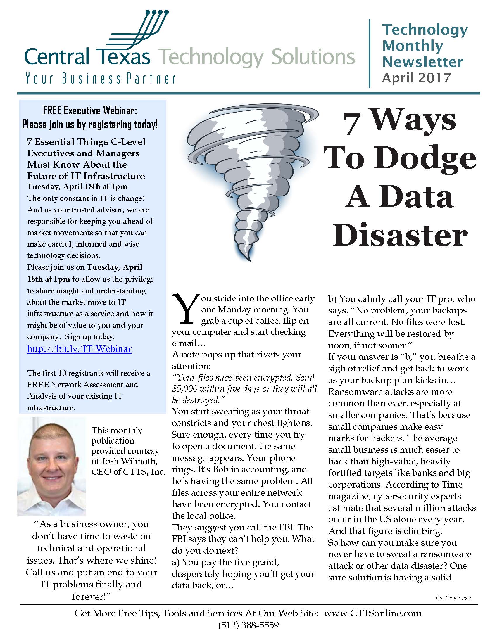 Technology Monthly Newsletter - April 2017