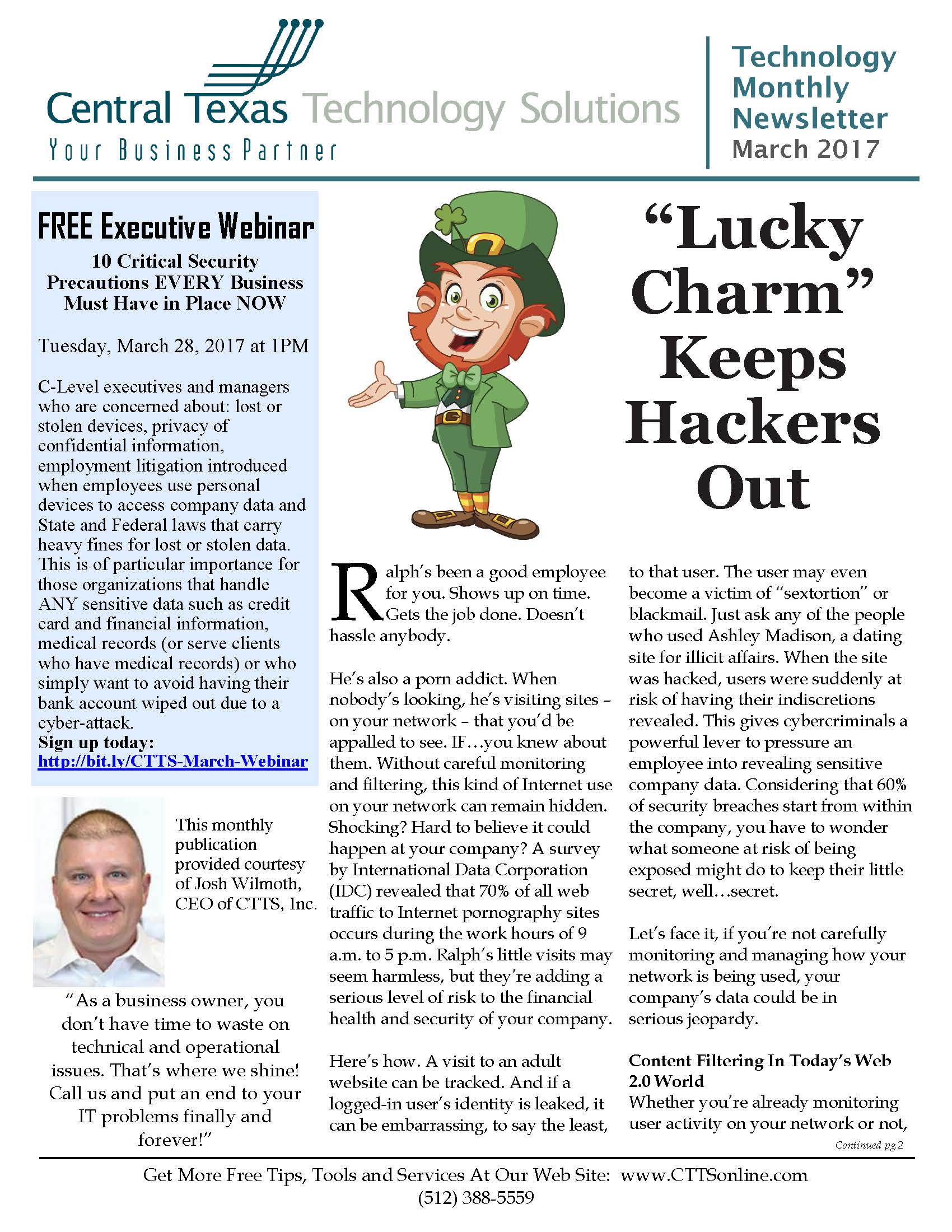 Technology Monthly Newsletter - March 2017