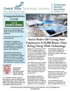 Technology Monthly Newsletter - October 2017