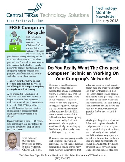 Technology Monthly Newsletter - January 2018