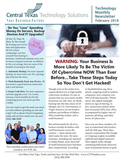 Technology Monthly Newsletter - February 2018