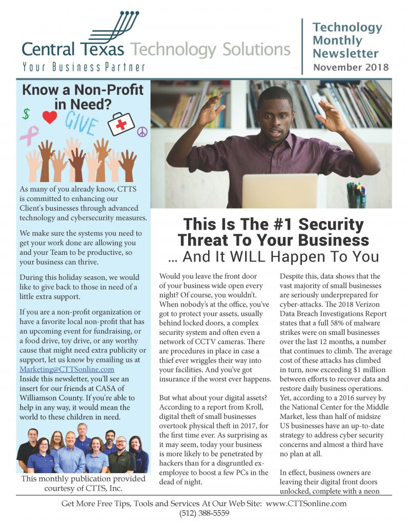 Technology Monthly Newsletter - November 2018