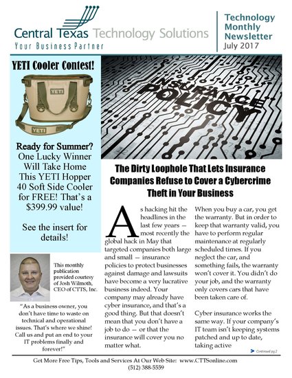 Technology Monthly Newsletter - July 2017