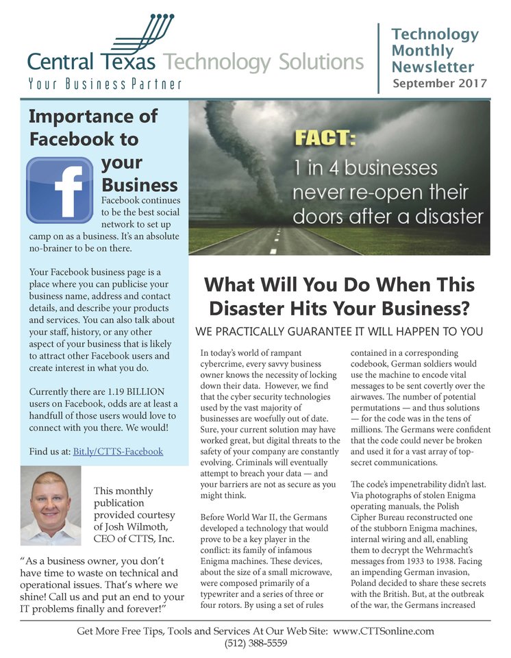 Technology Monthly Newsletter - September 2017