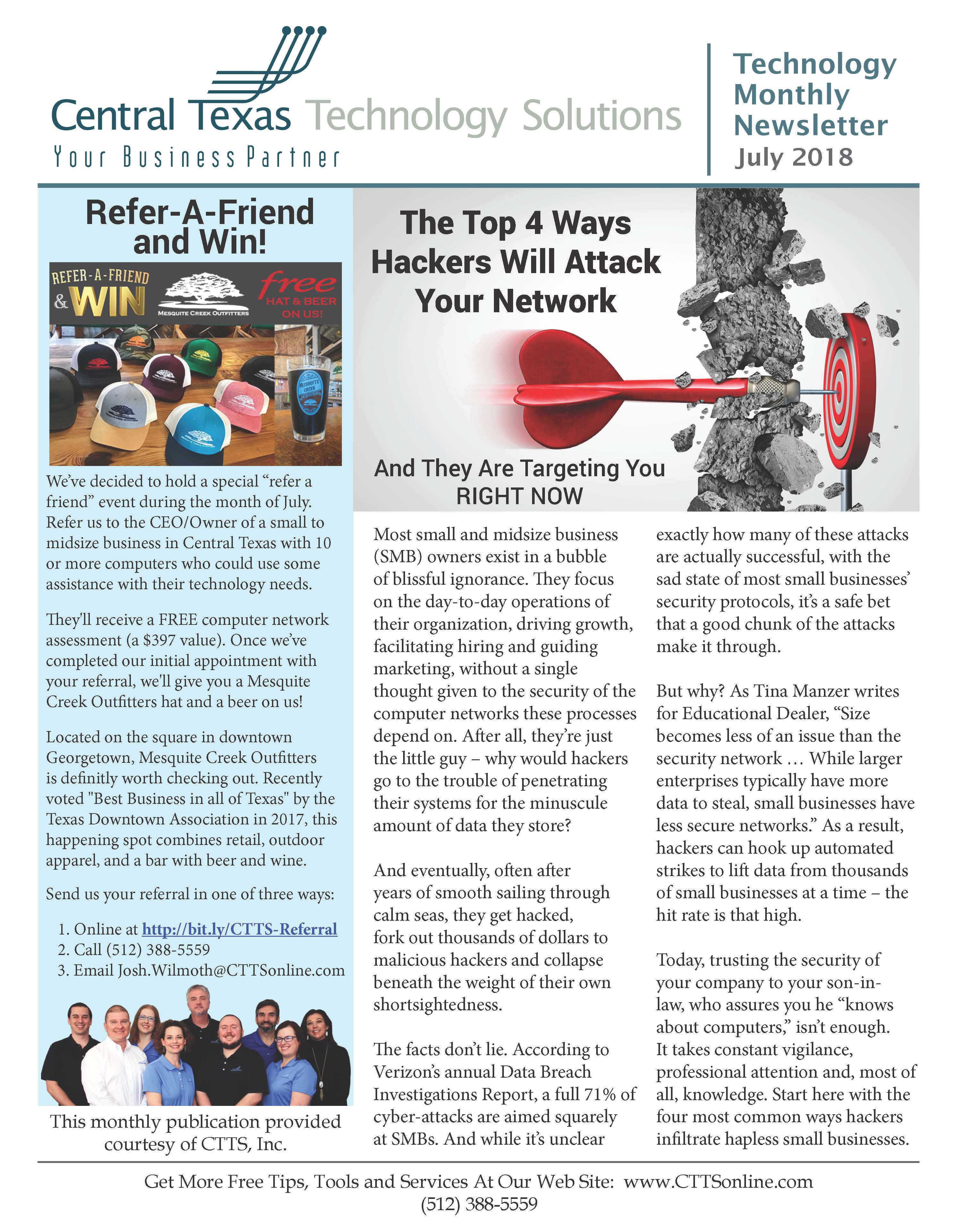 Technology Monthly Newsletter - July 2018