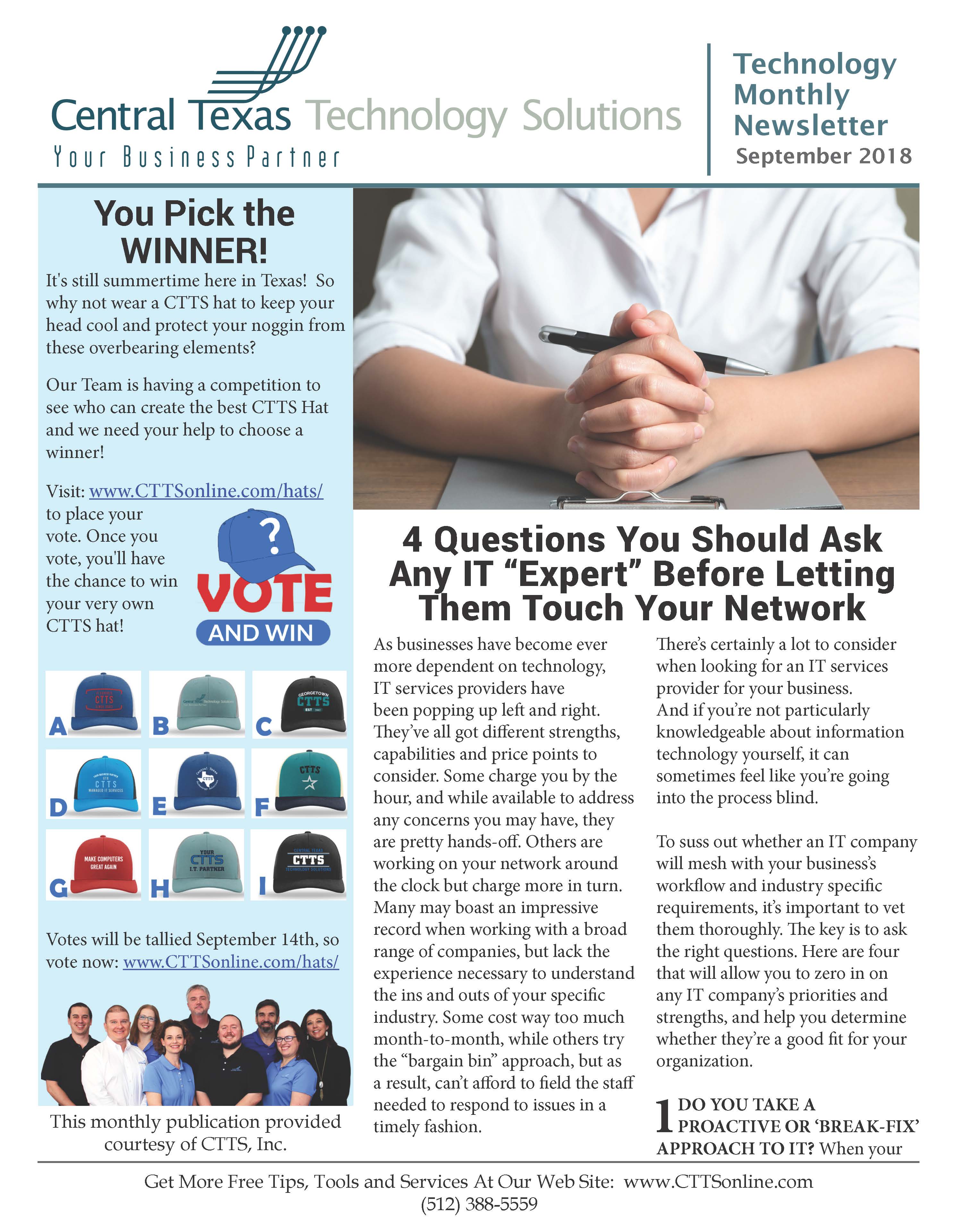 Technology Monthly Newsletter - September 2018