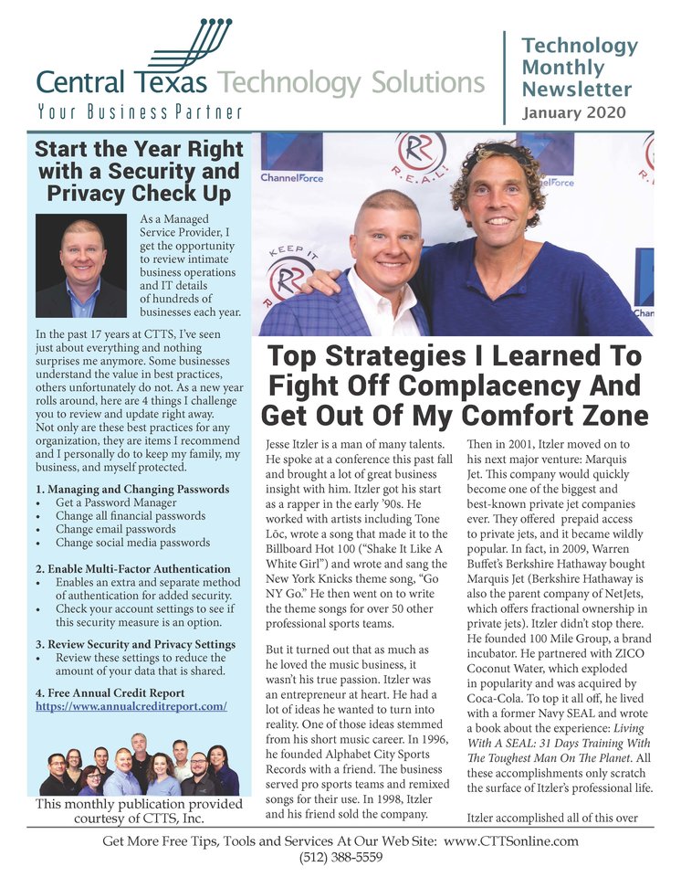 Technology Monthly Newsletter - January 2020