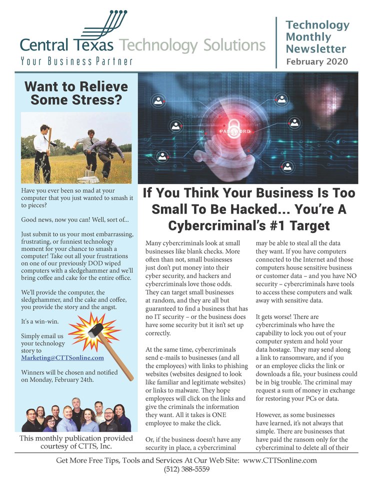 Technology Monthly Newsletter - February 2020