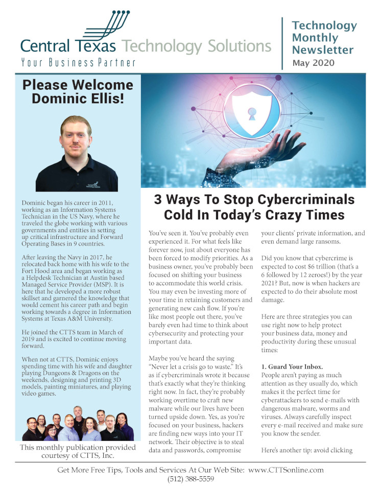 Technology Monthly Newsletter - May 2020
