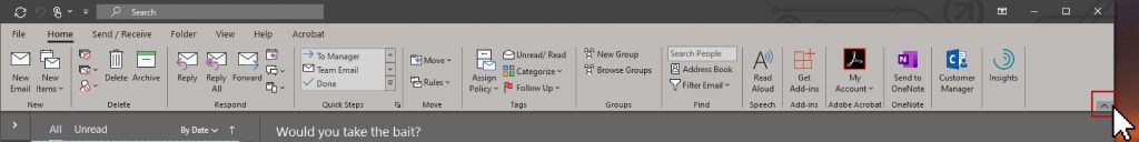 outlook Ribbon extended