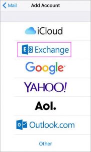 add exchange to apple mail