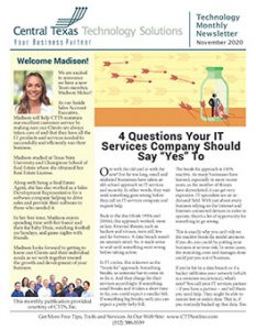 Technology Monthly Newsletter - November 2020