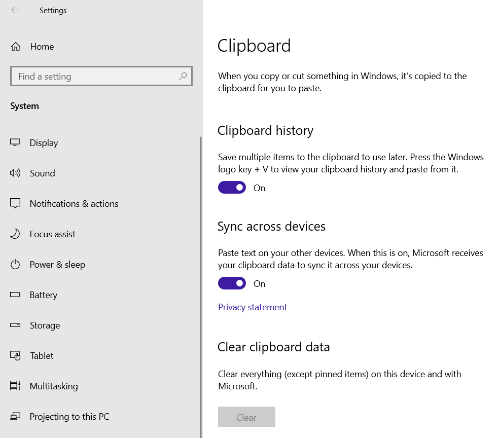 how to use Clipboard cloud Windows 10 Georgetown