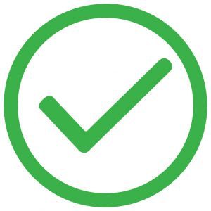 green check mark in circle