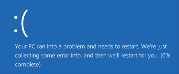 blue screen of death example