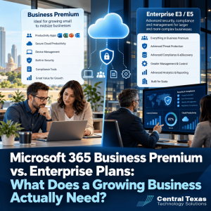 Microsoft 365 Business Premium vs. Enterprise Plans: What Does a Growing Business Actually Need?