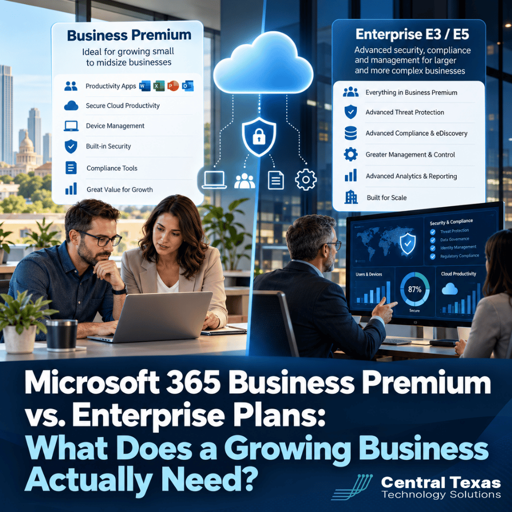 Microsoft 365 Business Premium vs. Enterprise Plans: What Does a Growing Business Actually Need?