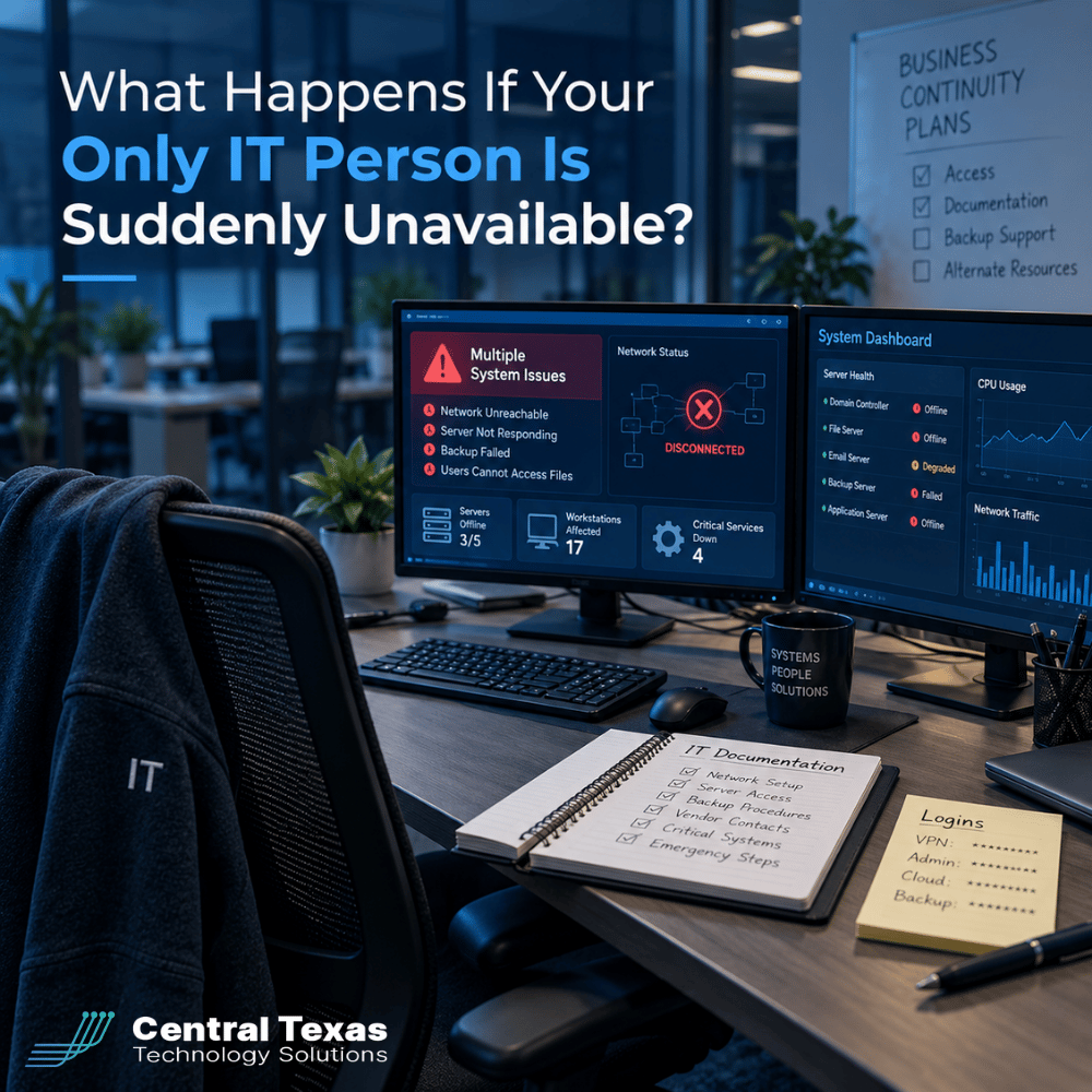 What Happens if Your Only IT Person is Suddenly Unavailable?