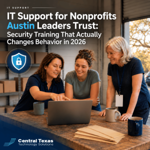 IT Support for Nonprofits Austin Leaders Trust: Security Training That Actually Changes Behavior in 2026